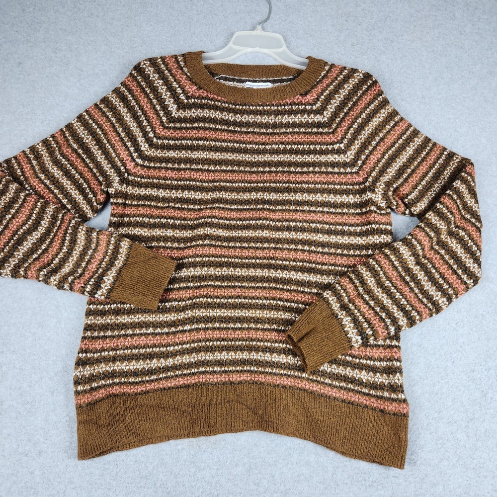 Amazon Essentials Sweater Womens XL Multicolor KNitted Striped Crewneck Pullover